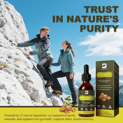 BEWORTHS Organic Black Walnut Drop with Wormwood Clove Buds Herbal Supplement for Gut Detox Cleanse & Digestive Well-Being-Vegan