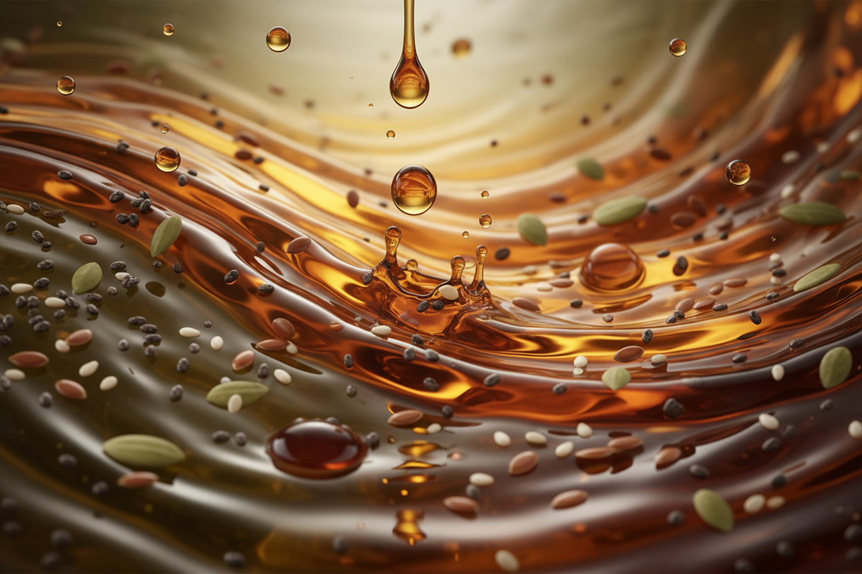 a moving background of natural seed oils